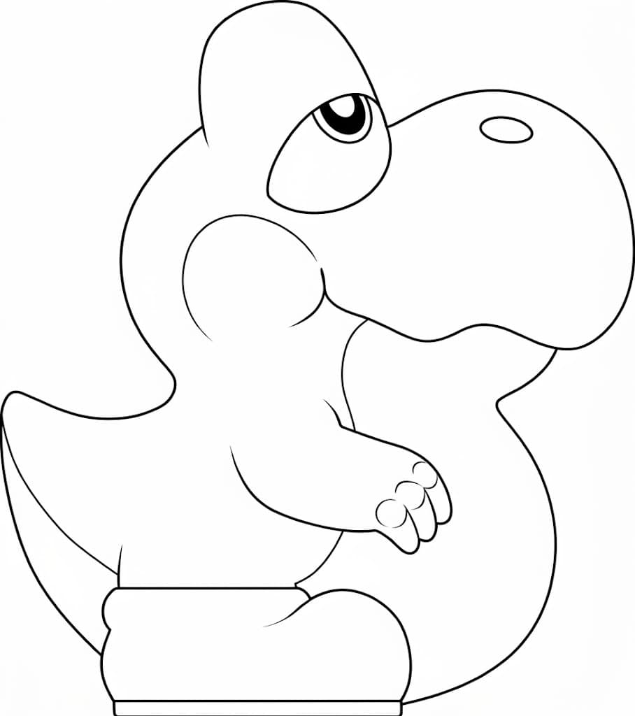 Hungriger Baby-Yoshi – kostenlose Yoshi Malvorlage zum Ausdrucken