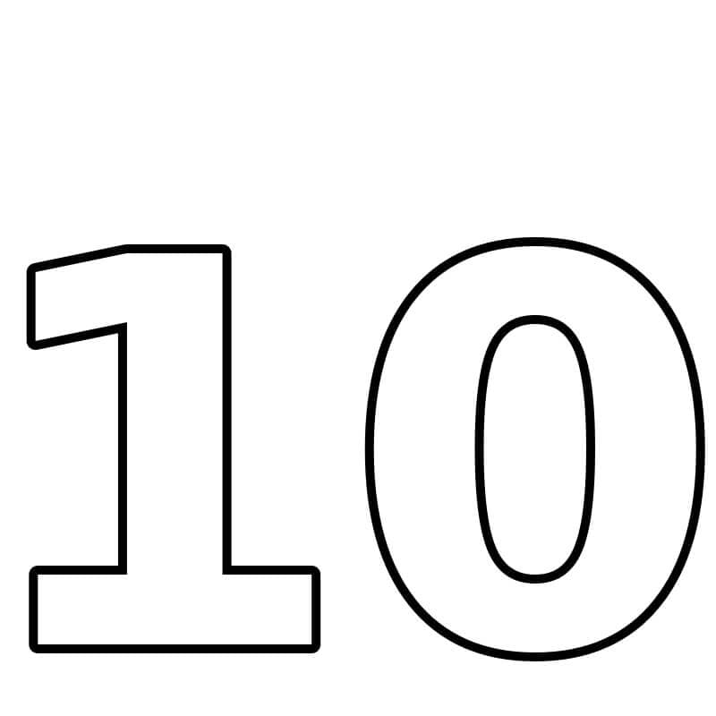 Nummer 10 zum Ausmalen
