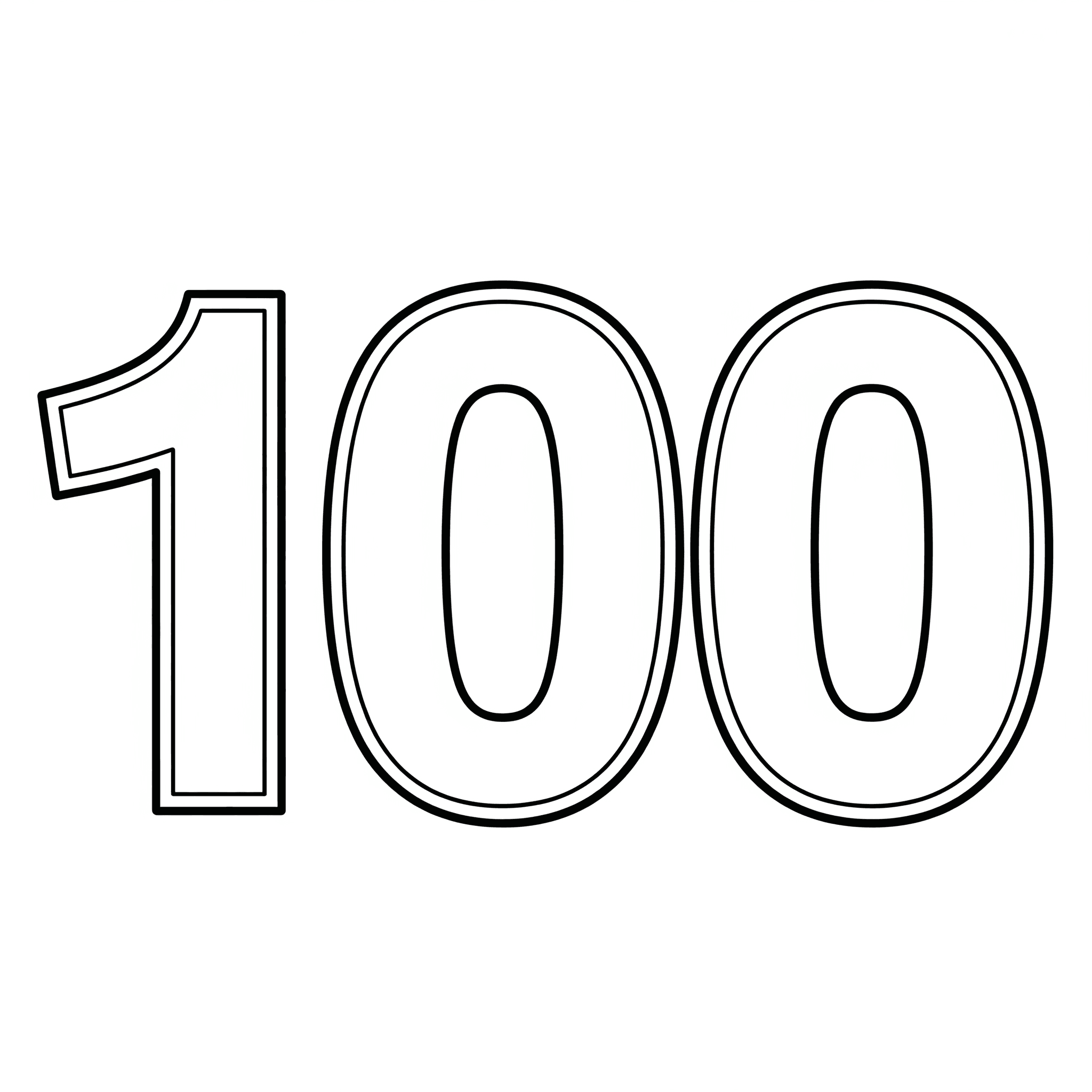 Nummer 100 zum Ausmalen