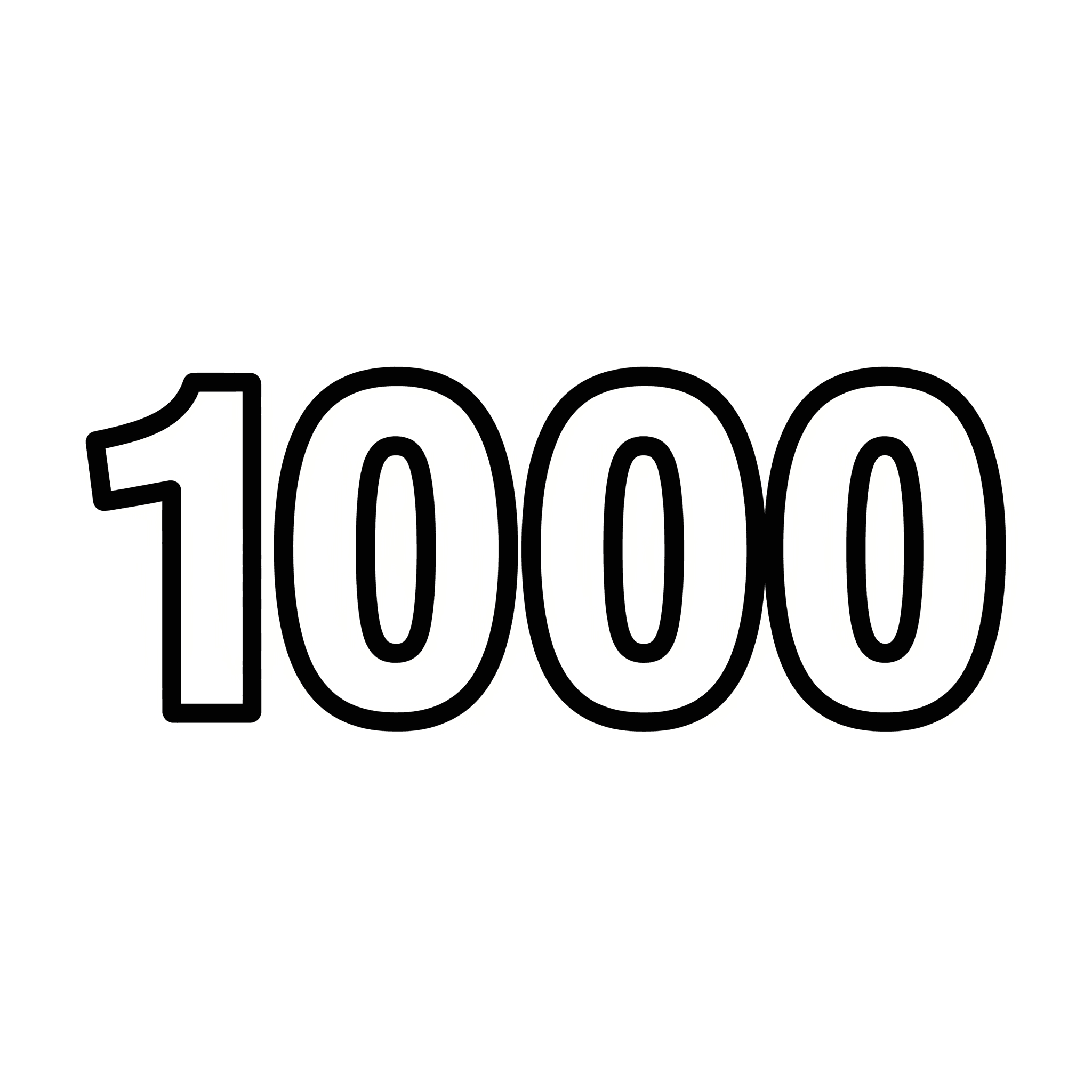 Nummer 1000 zum Ausmalen