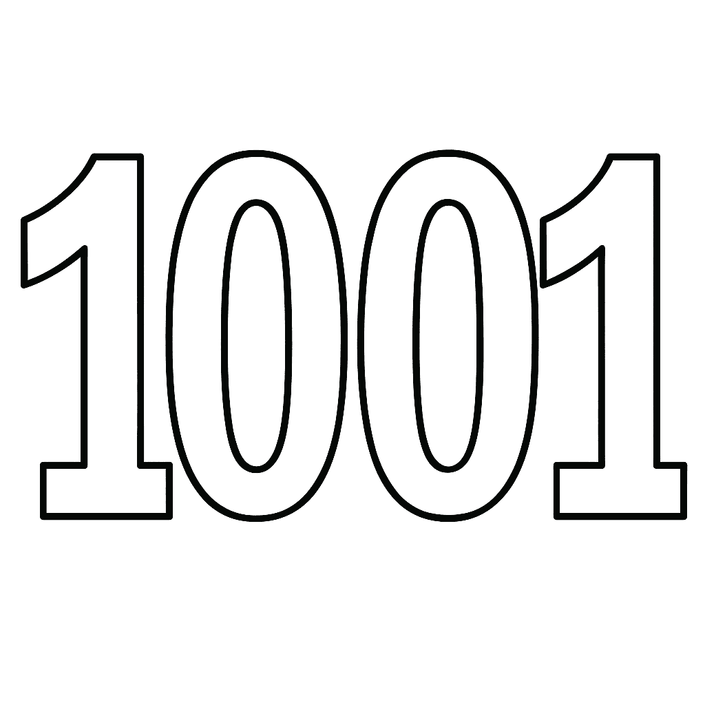 Nummer 1001 zum Ausmalen