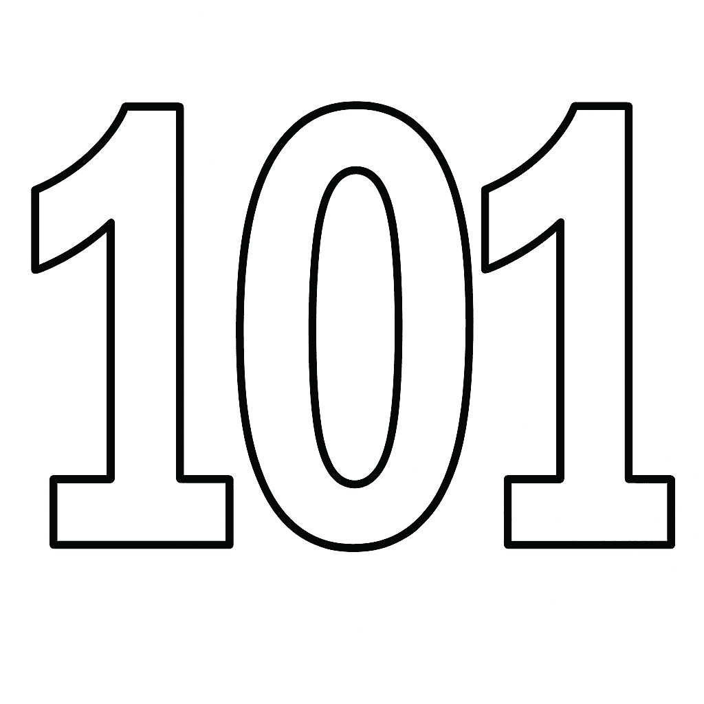 Nummer 101 zum Ausmalen