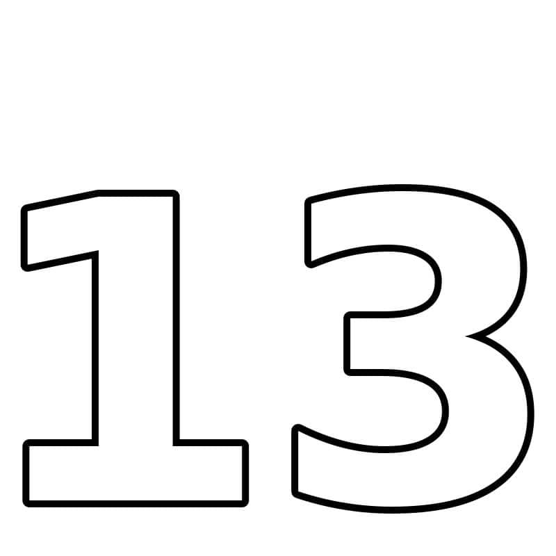 Nummer 13 zum Ausmalen