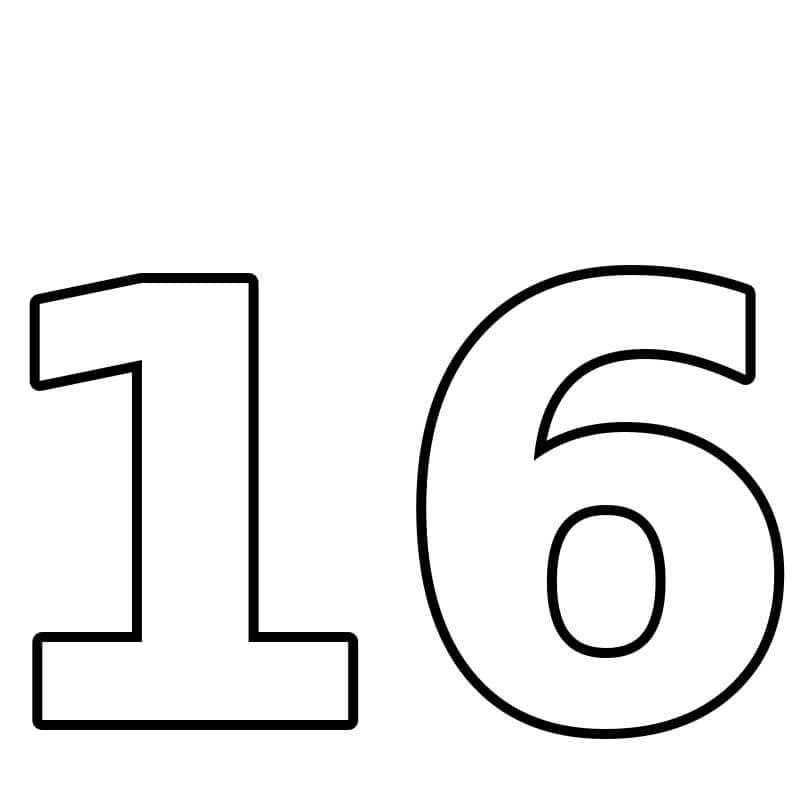 Nummer 16 zum Ausmalen