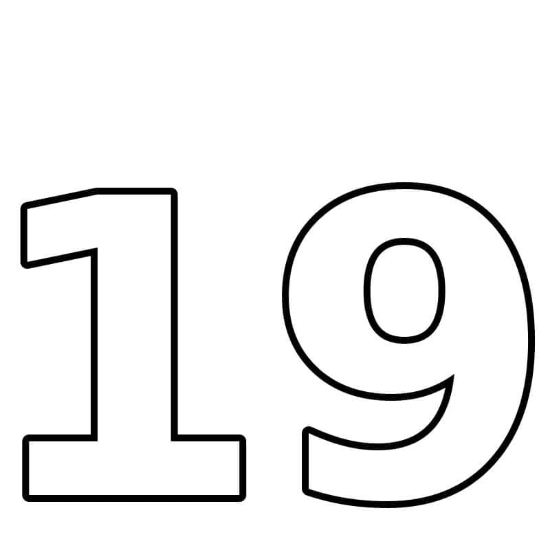Nummer 19 zum Ausmalen