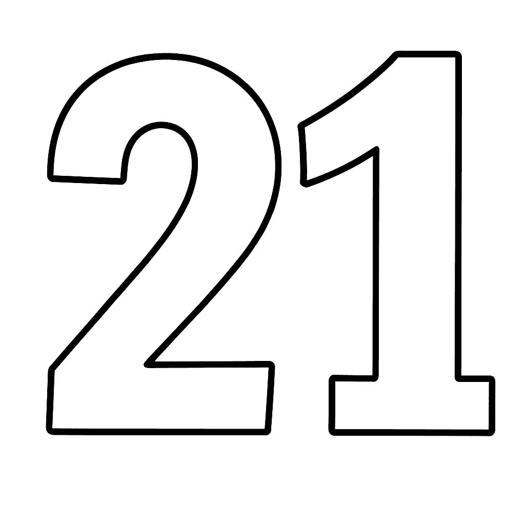 Nummer 21 zum Ausmalen