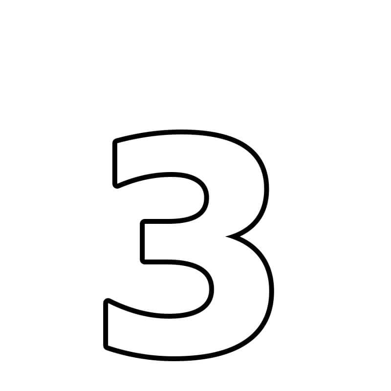 Nummer 3 zum Ausmalen