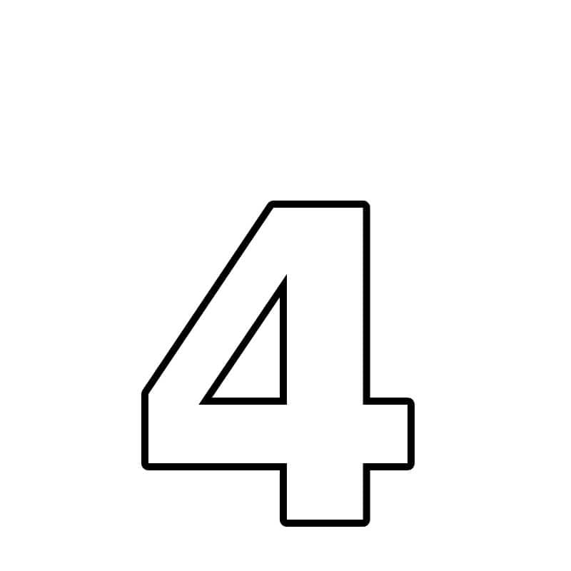 Nummer 4 zum Ausmalen