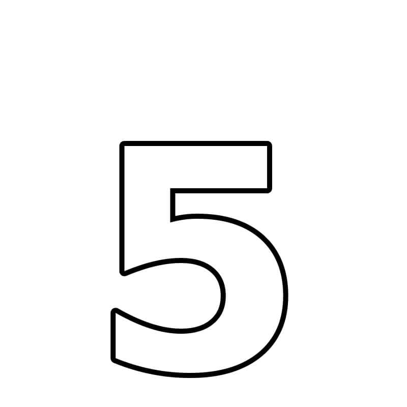 Nummer 5 zum Ausmalen
