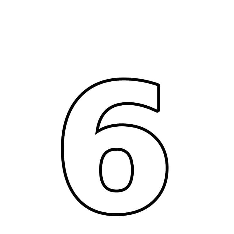 Nummer 6 zum Ausmalen