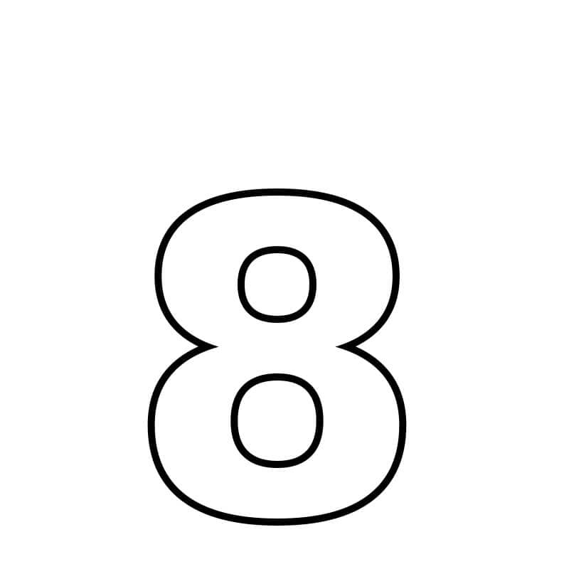 Nummer 8 zum Ausmalen