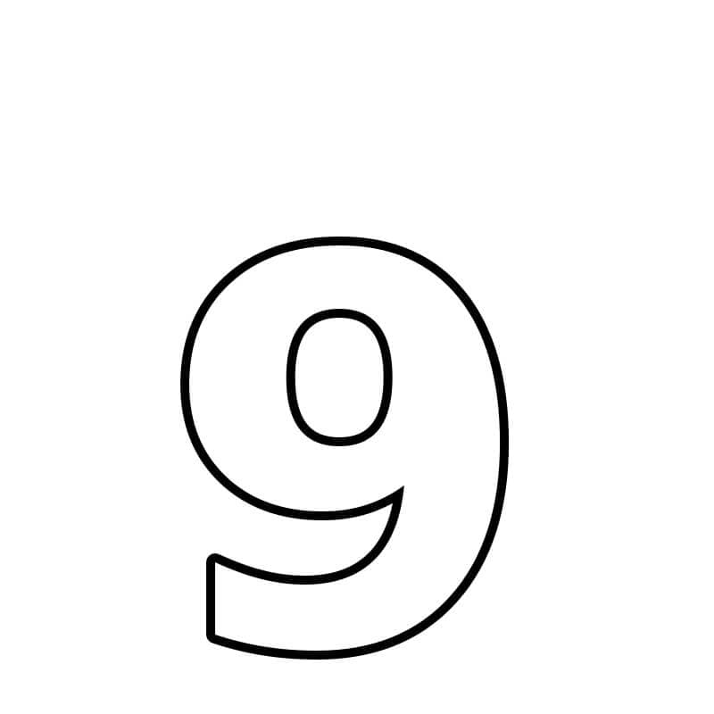 Nummer 9 zum Ausmalen