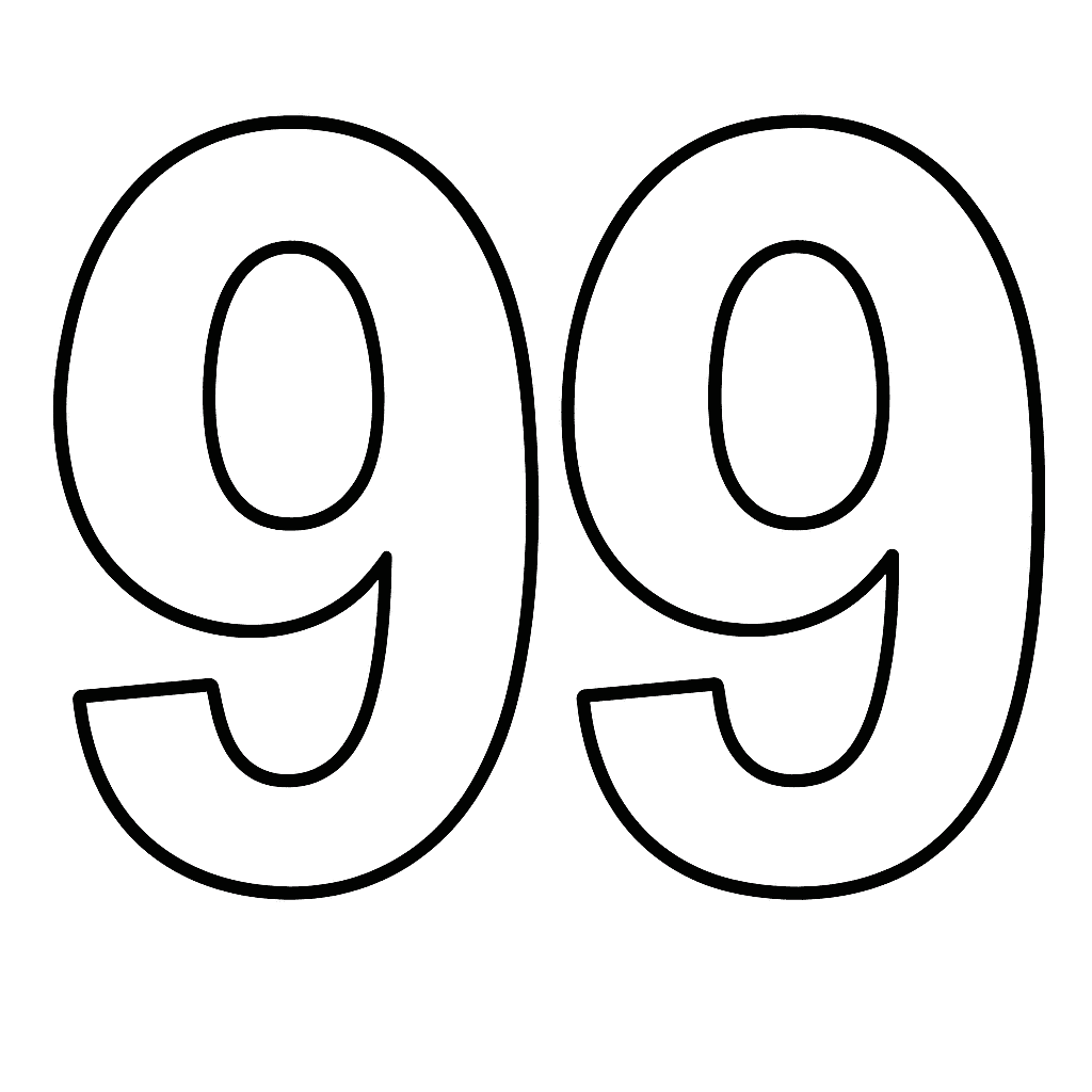 Nummer 99 zum Ausmalen