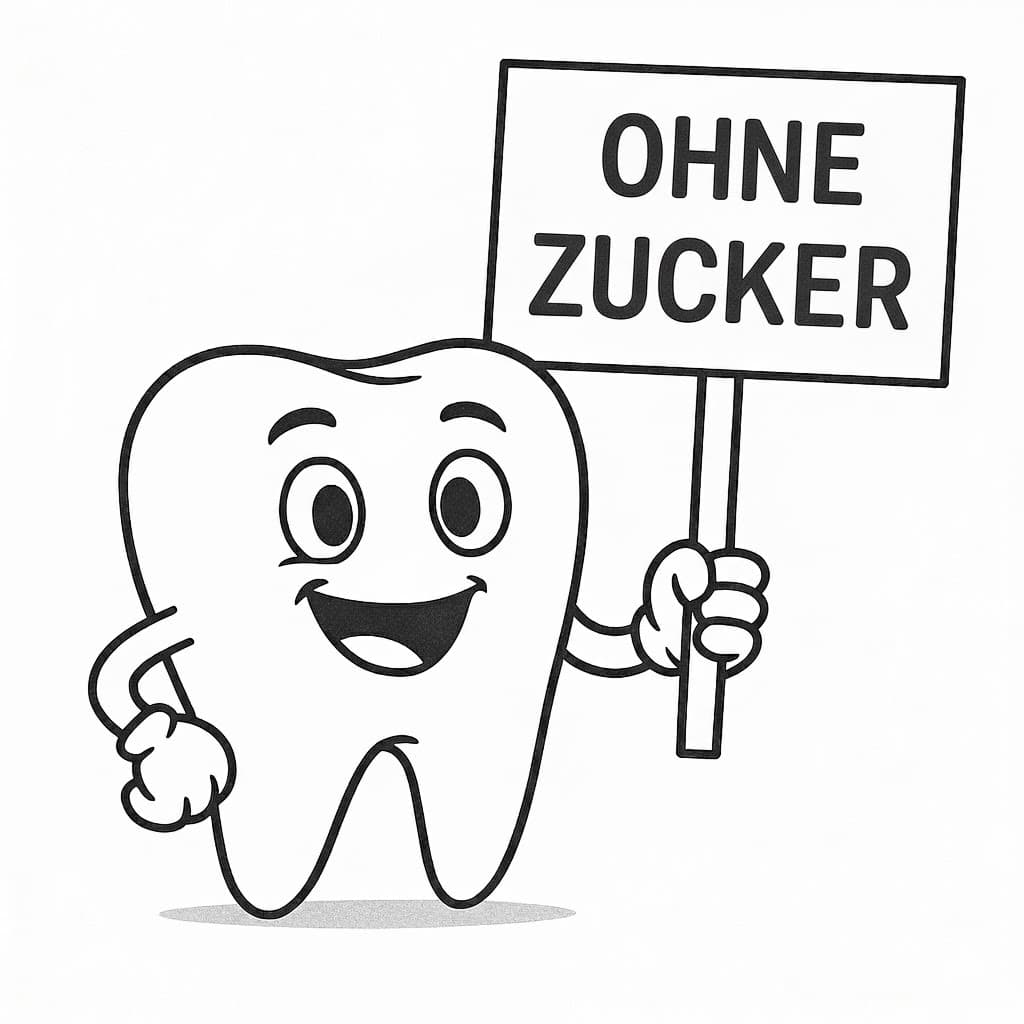 Zahn ohne Zucker Ausmalbild