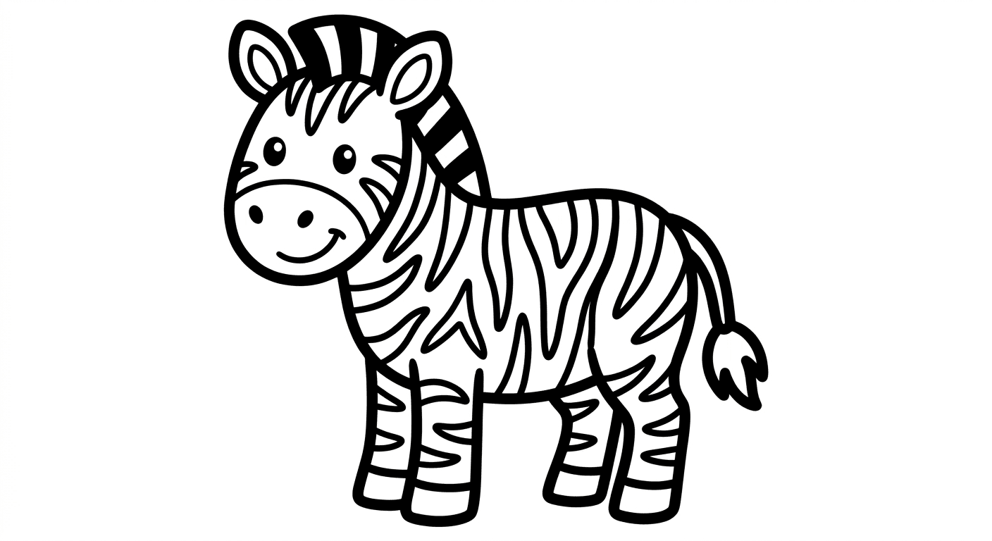 Kinder-Zebra Ausmalbild