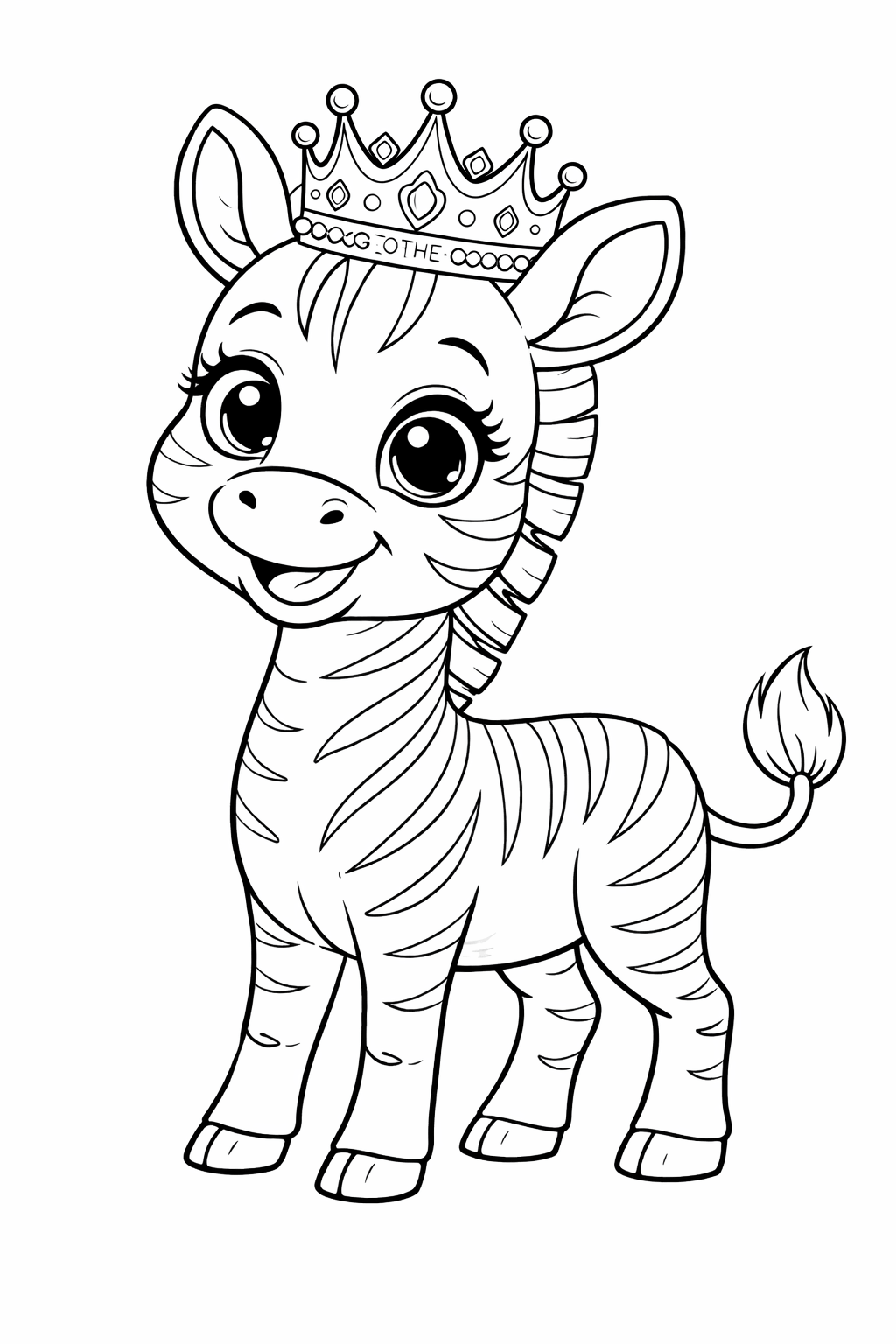 Zebra Königin der Savanne Ausmalbild