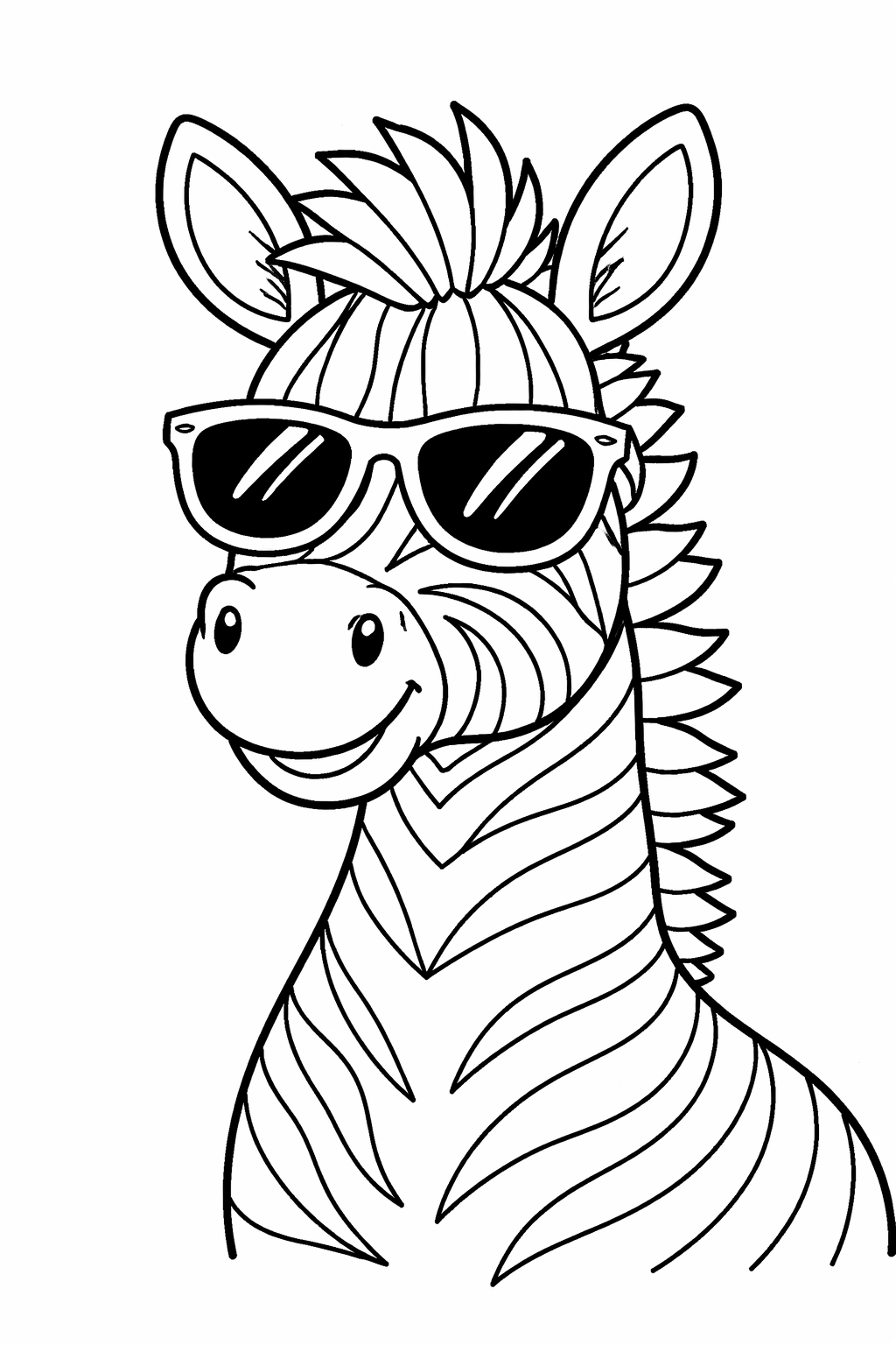 Zebra mit Sonnenbrille Ausmalbild