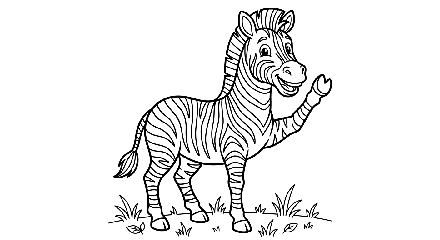 Zebra winkt Ausmalbild