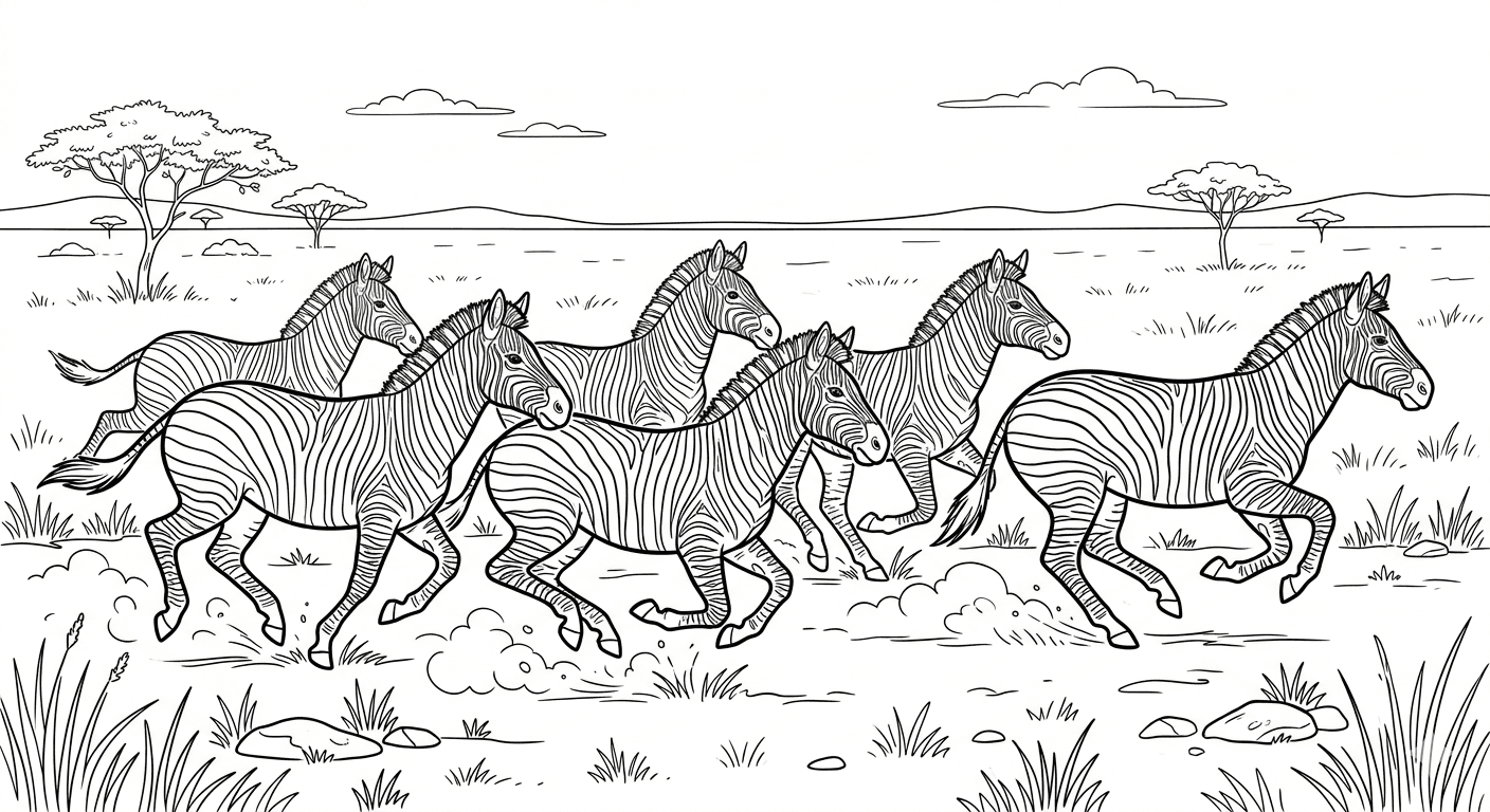 Zebras Ausmalbild