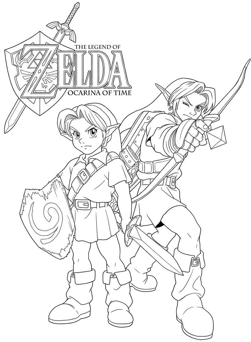 Zelda Ocarina of Time Poster Ausmalbild