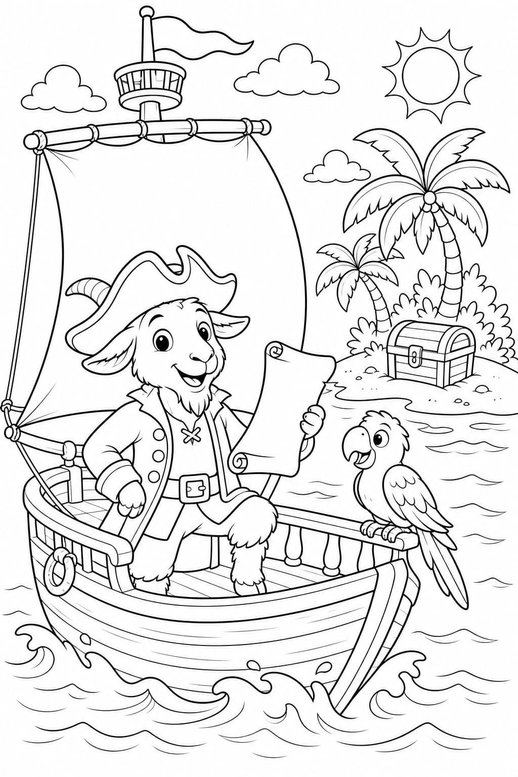 Piraten Ziege Ausmalbild