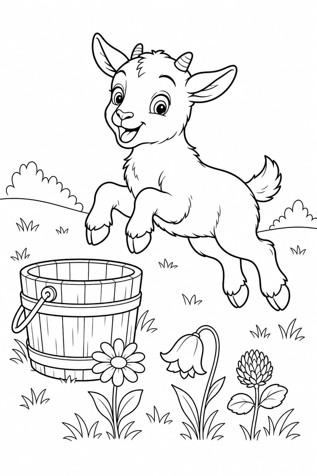 Ziegenbaby Ausmalbild