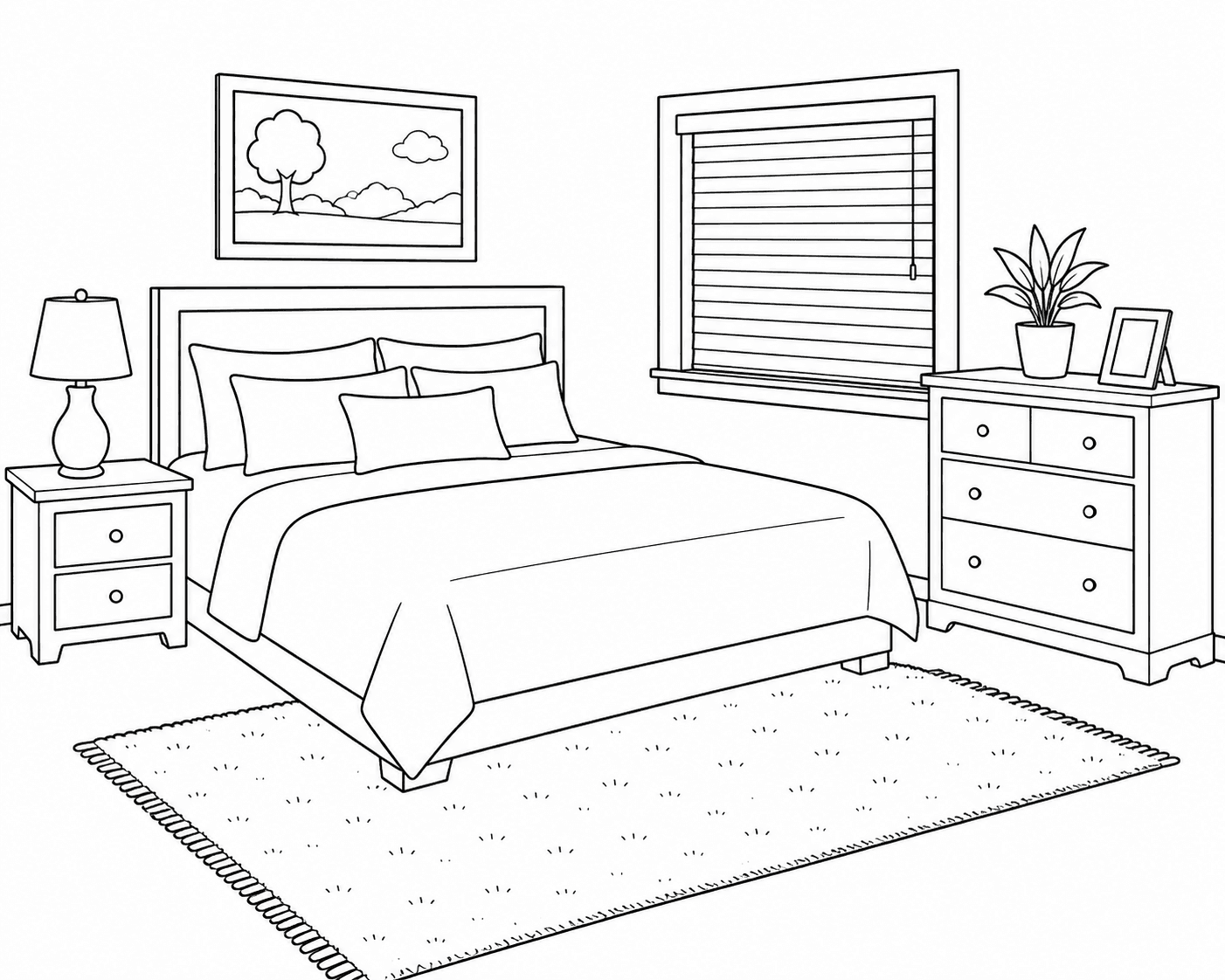 Amerikanisches Schlafzimmer Ausmalbild