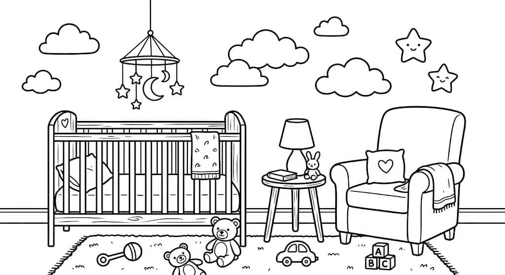 Babyzimmer Ausmalbild