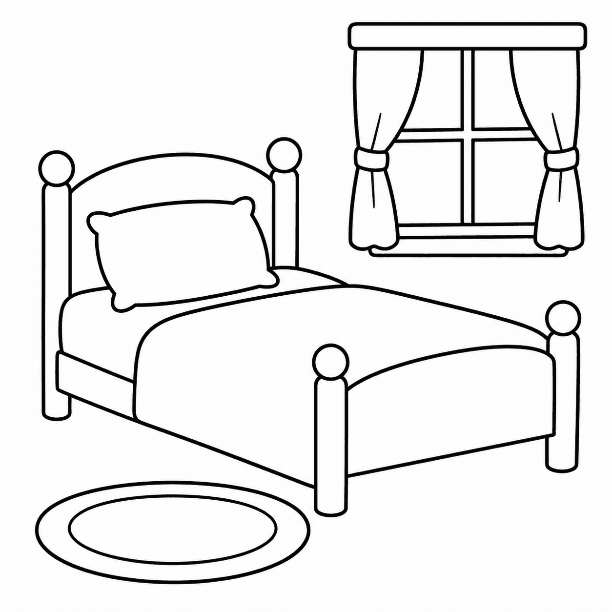 Einfaches Zimmer Ausmalbild