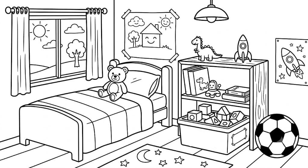 Kinderzimmer Ausmalbild