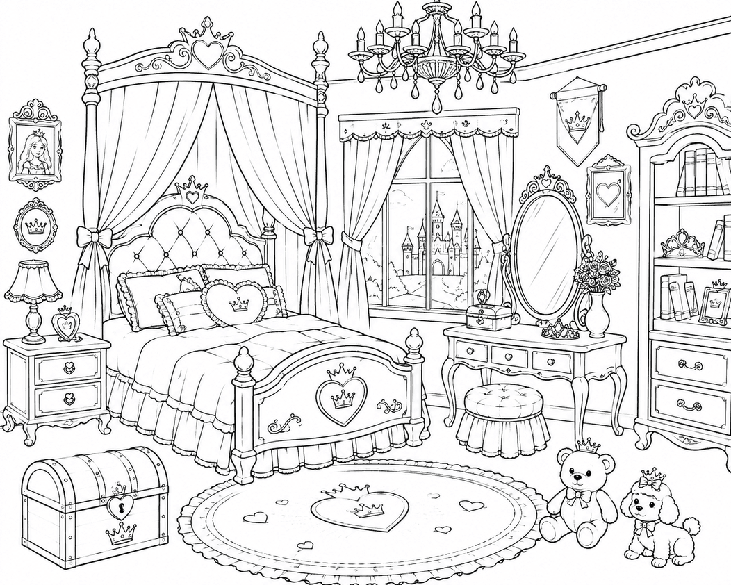 Prinzessinnenzimmer Ausmalbild