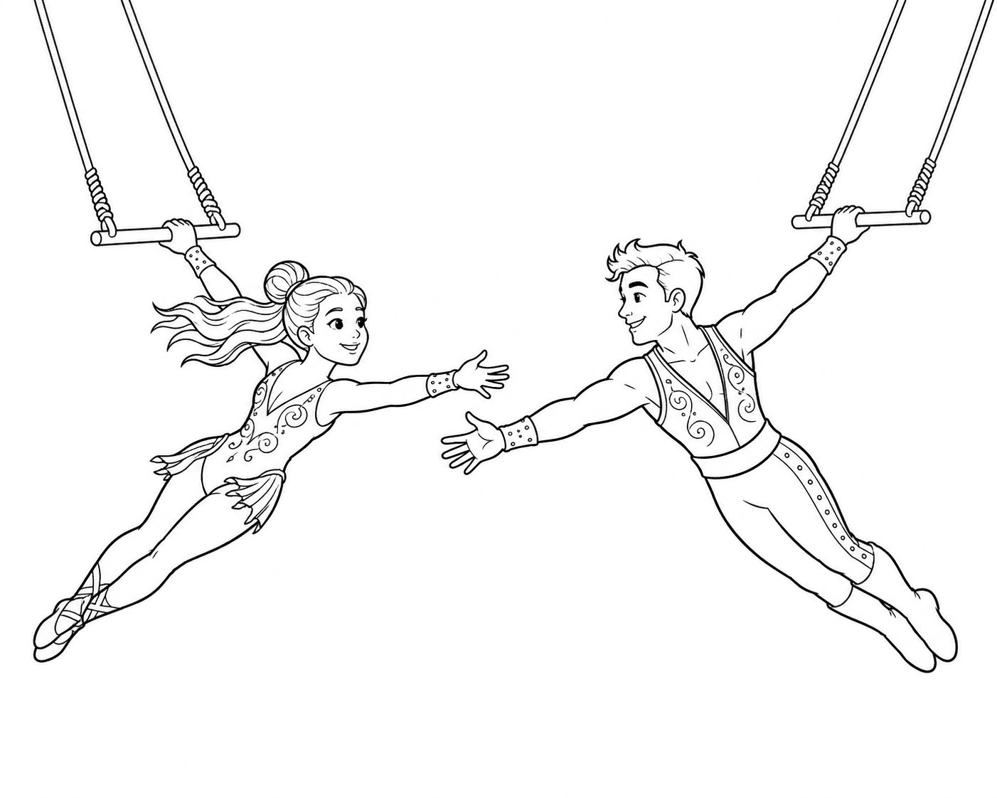 Zirkus Trapezkünstler Ausmalbild