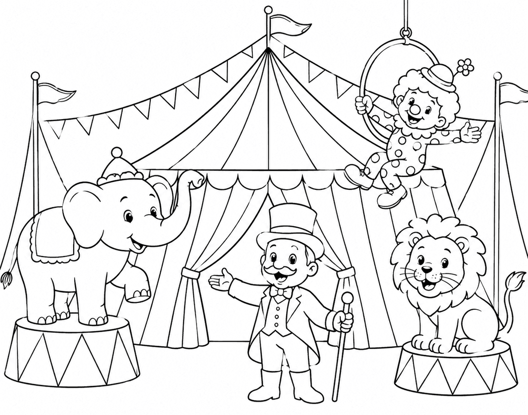 Zirkus Zeichnung Ausmalbild