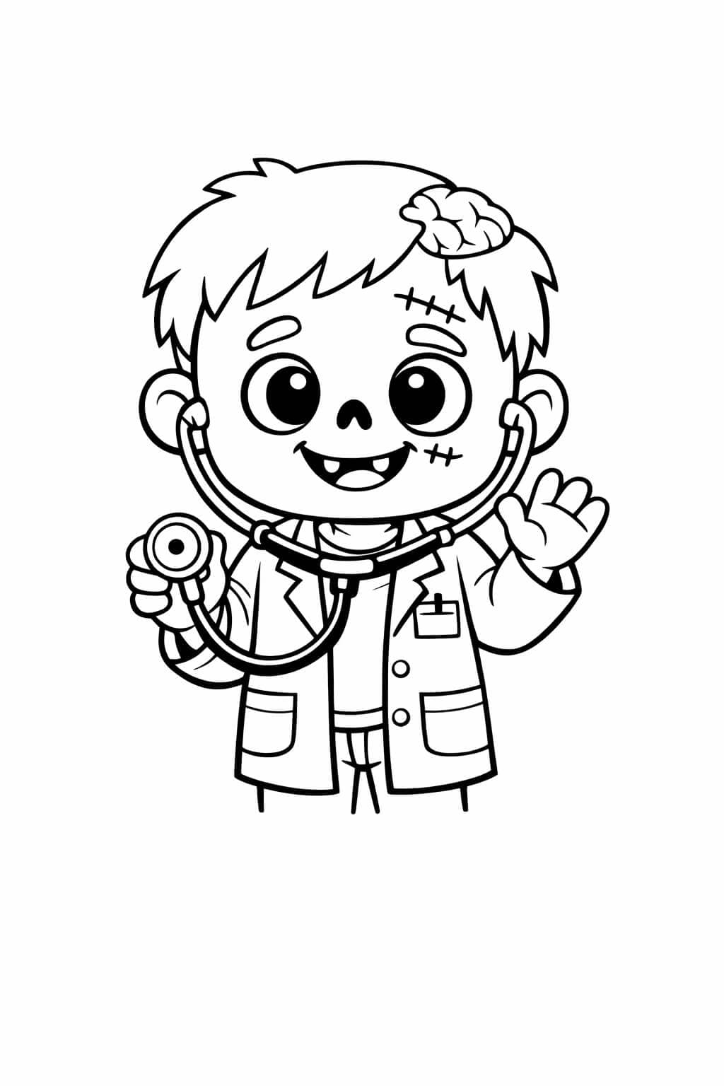 Doktor-Zombie Ausmalbild