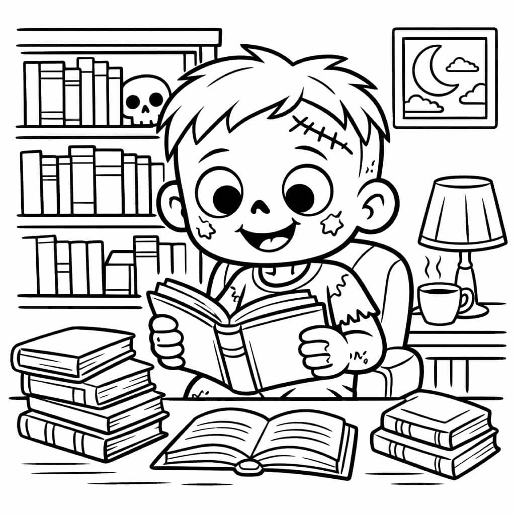 Zombie-Kind Ausmalbild