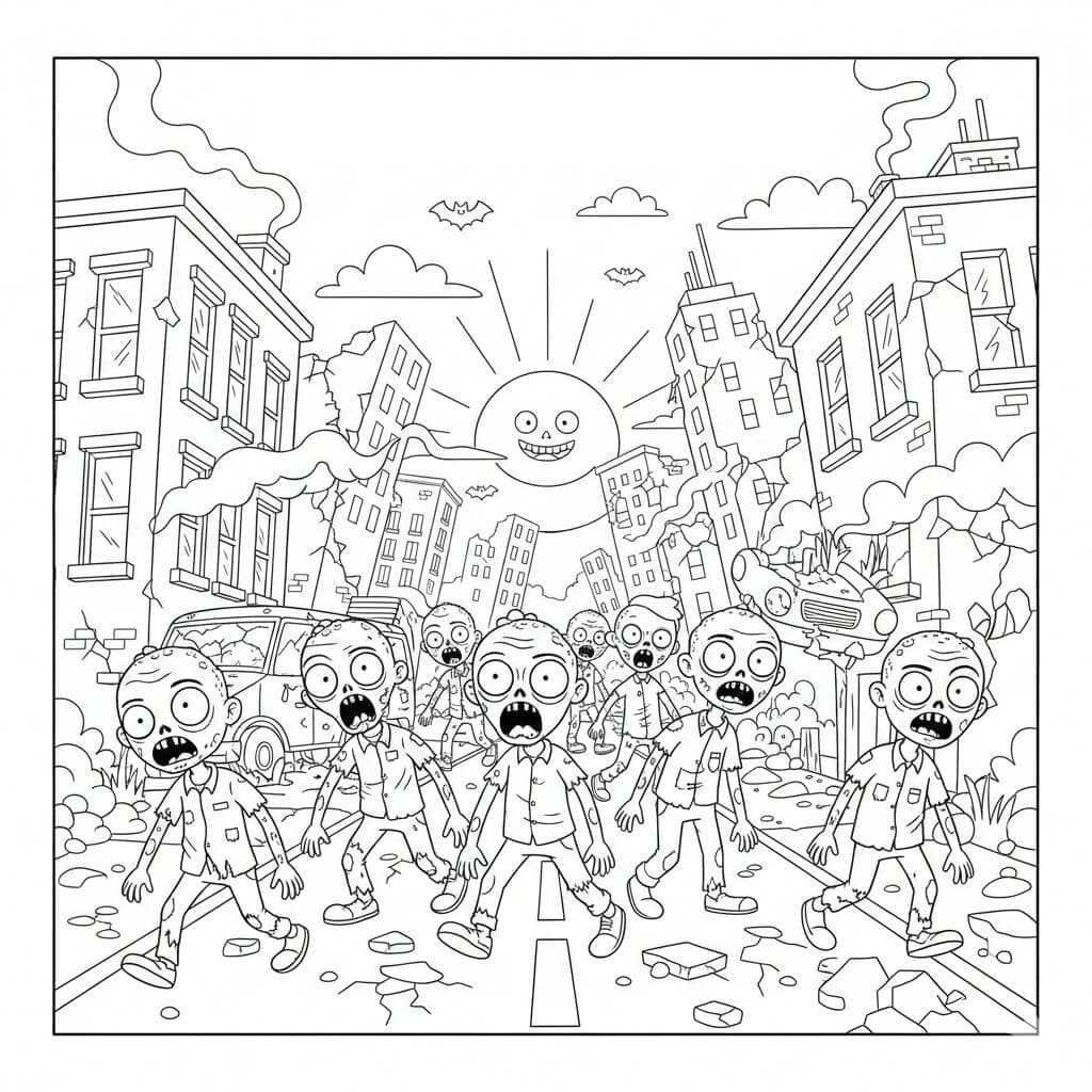Zombies Ausmalbild