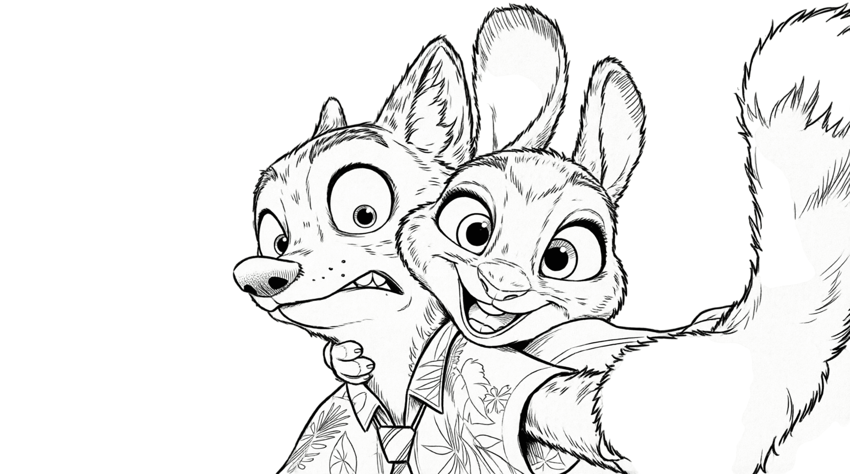 Judy und Nick Zoomania Ausmalbild