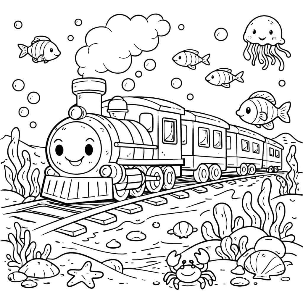 Unterwasserzug Ausmalbild