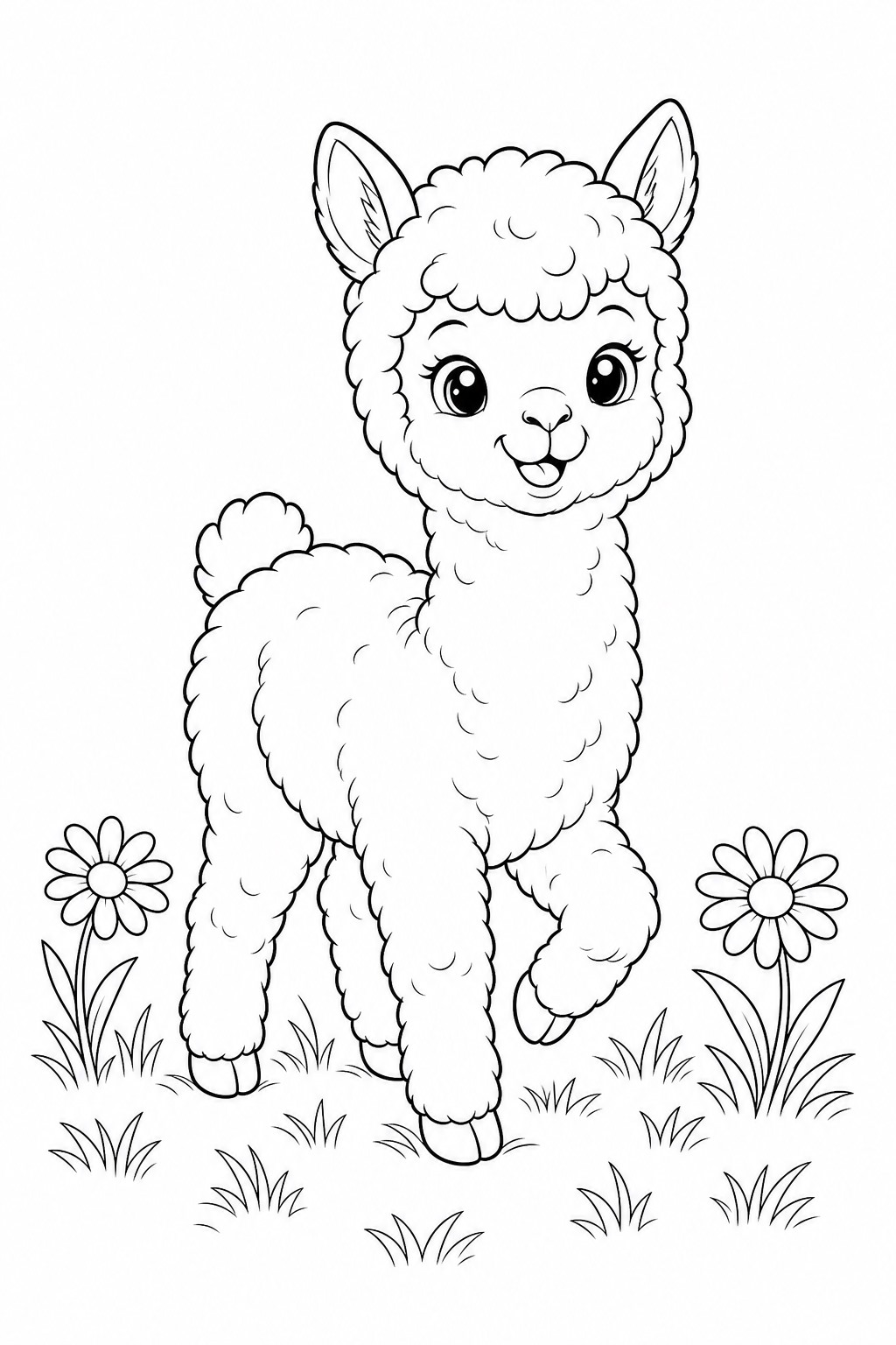 Alpaka baby ausmalbild zum Ausmalen
