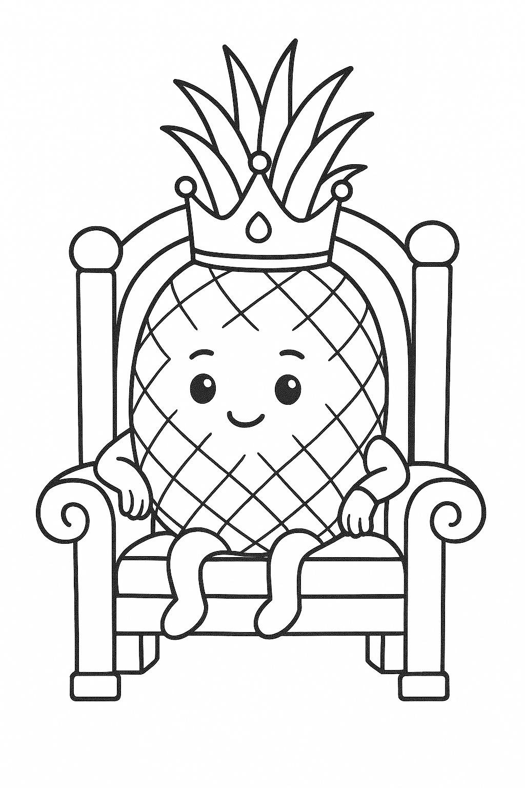 Koenig ananas ausmalbild zum Ausmalen