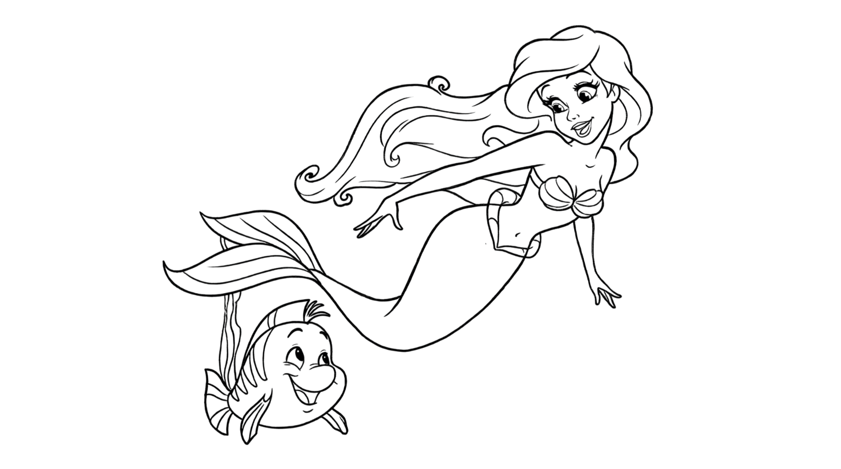 Ariel und fabius ausmalbild zum Ausmalen