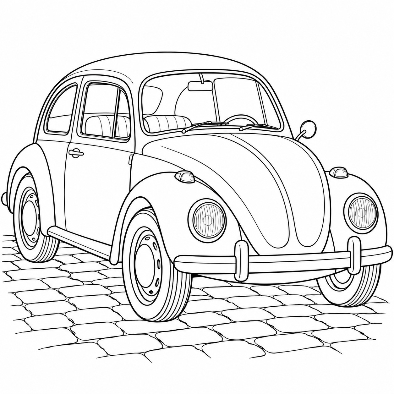 Kleiner oldtimer ausmalbild zum Ausmalen