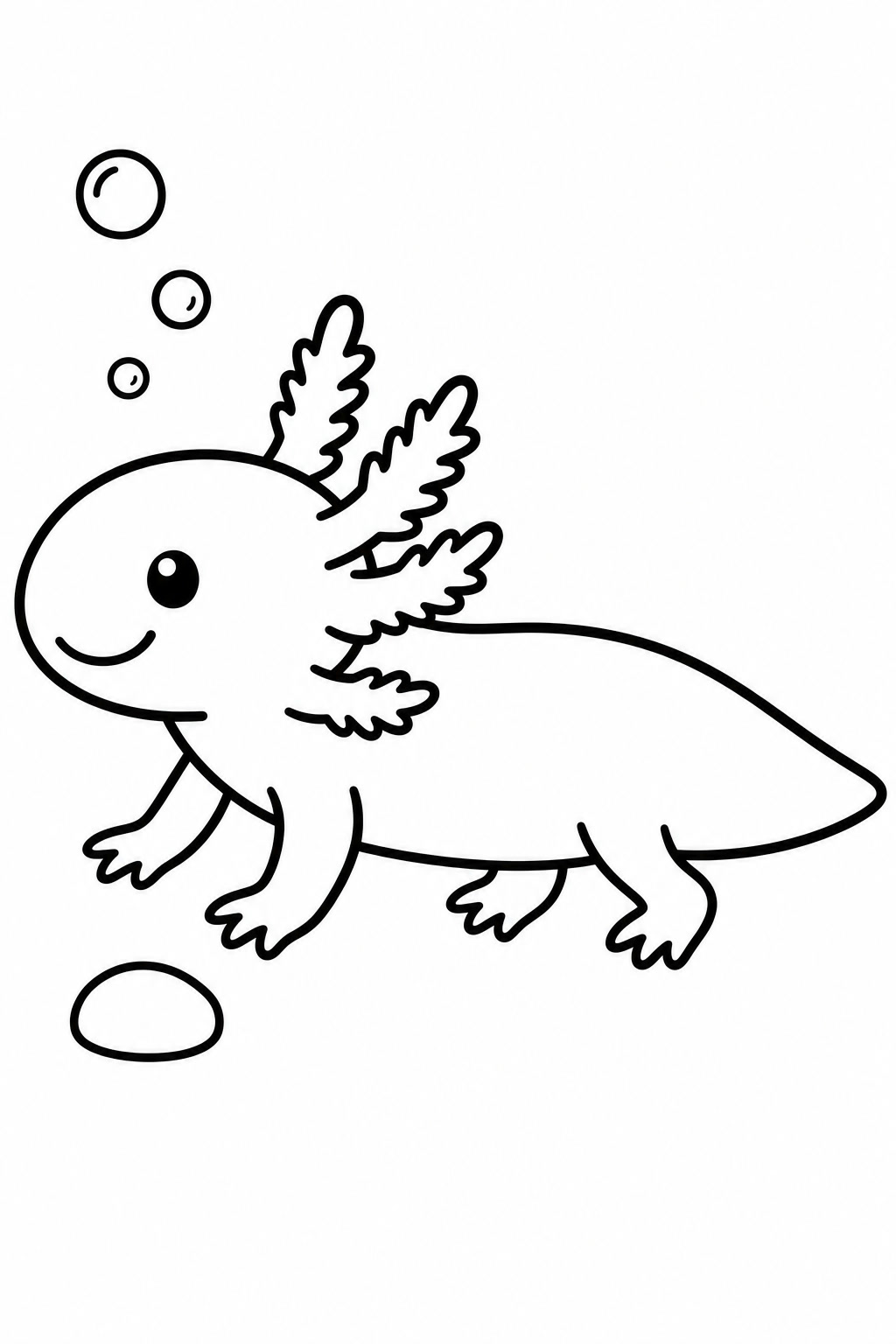Einfacher axolotl ausmalbild zum Ausmalen