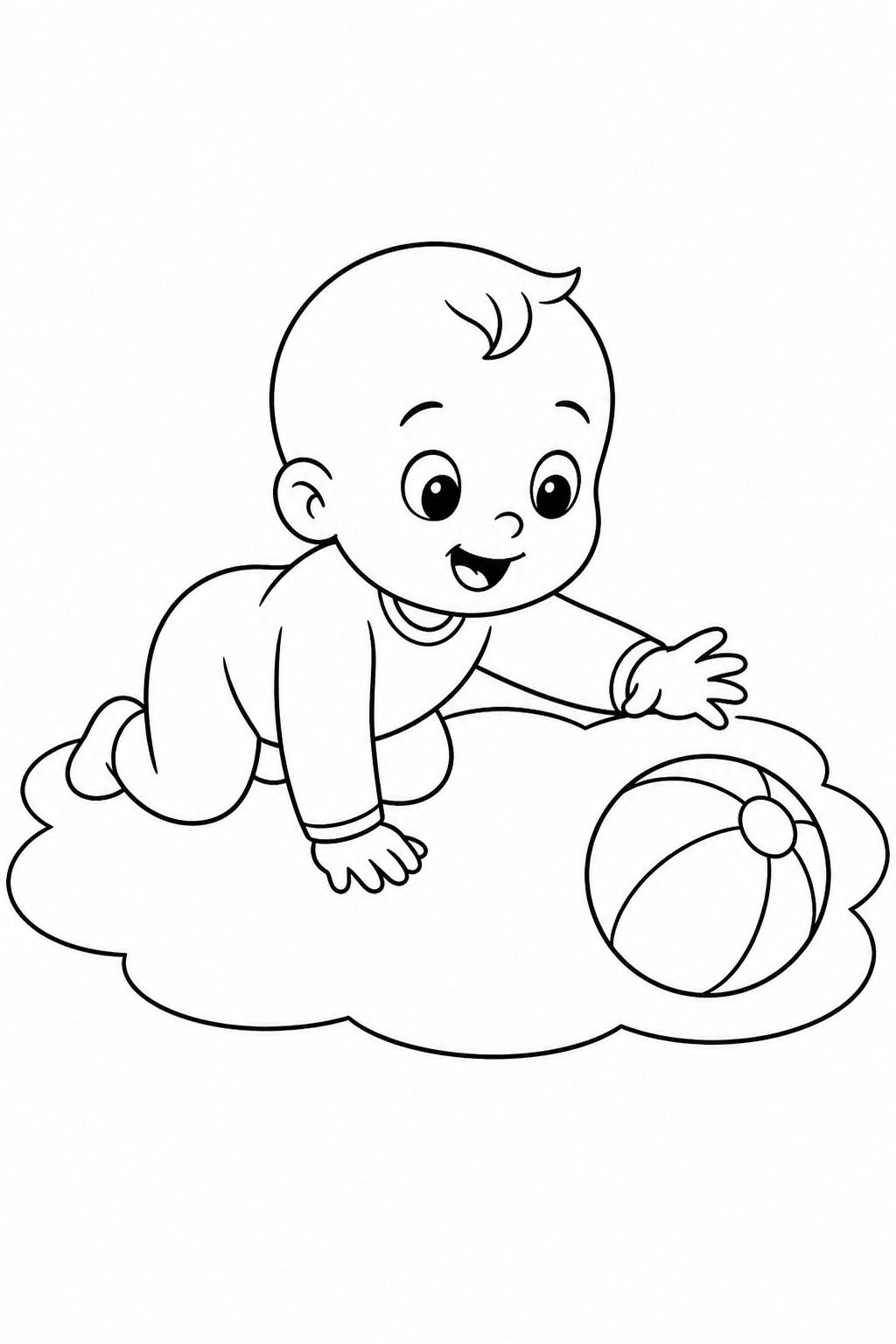 Krabbelndes baby ausmalbild zum Ausmalen