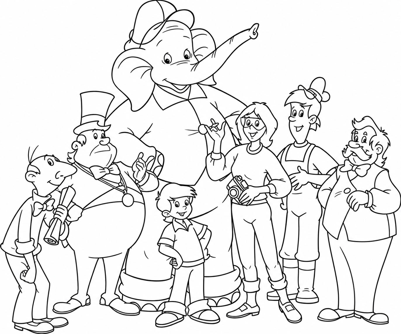 Benjamin der elefant und seine freunde ausmalbild zum Ausmalen