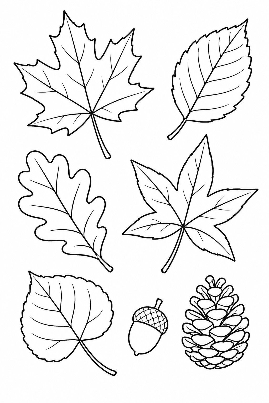 Herbstblaetter ausmalbild zum Ausmalen