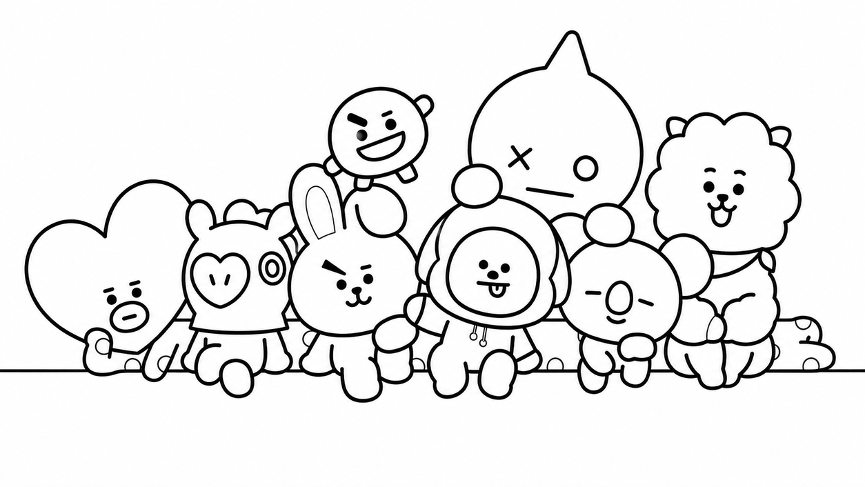 Bts bt21 ausmalbild zum Ausmalen