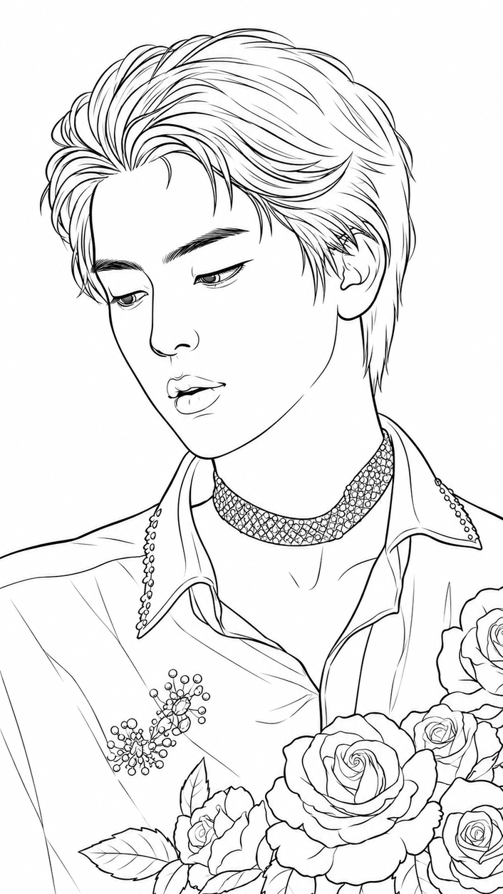 Jin bts ausmalbild zum Ausmalen