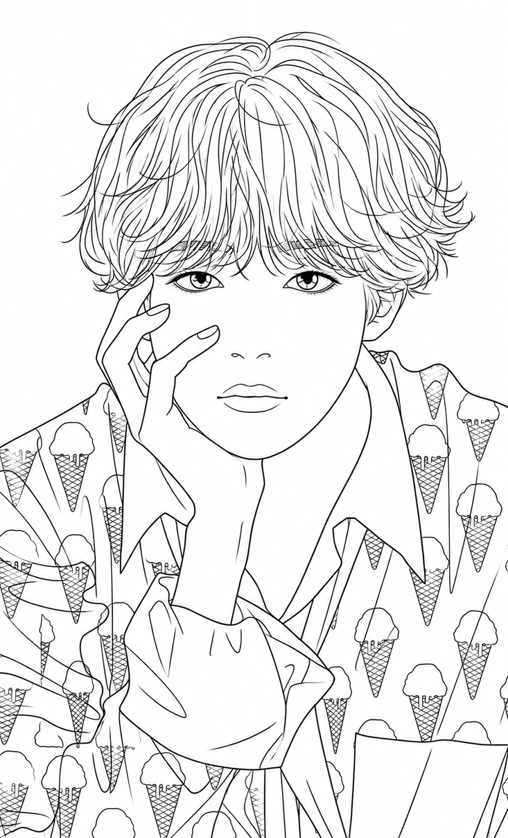 V bts ausmalbild zum Ausmalen