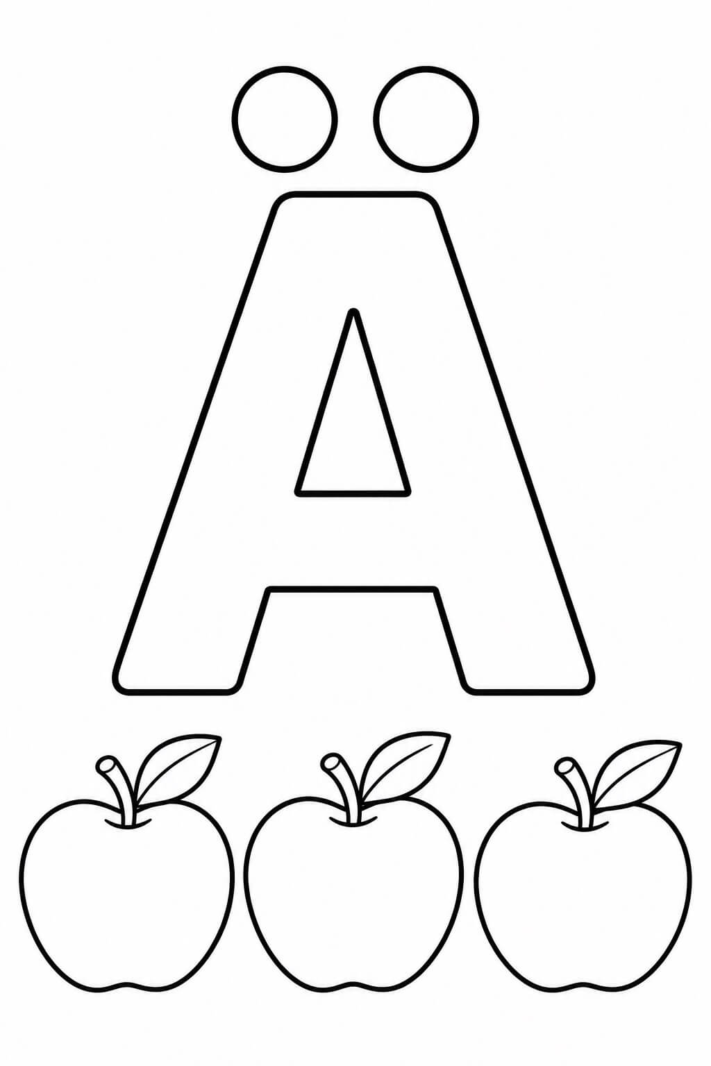 Buchstabe ae aepfel ausmalbild zum Ausmalen